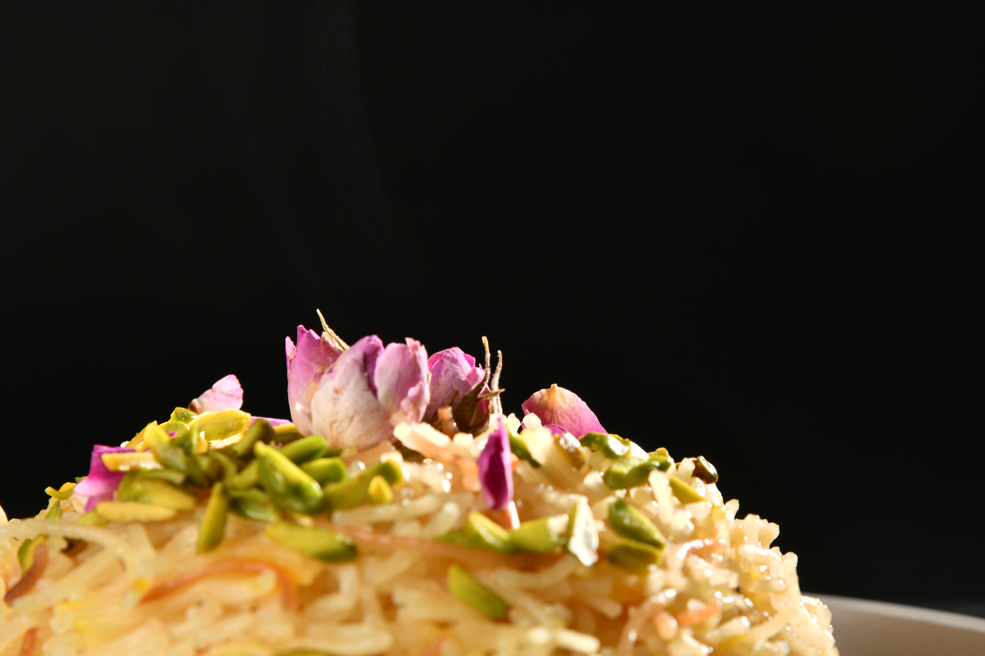 Toasted Persian Pistachio Rice with Rose Petals