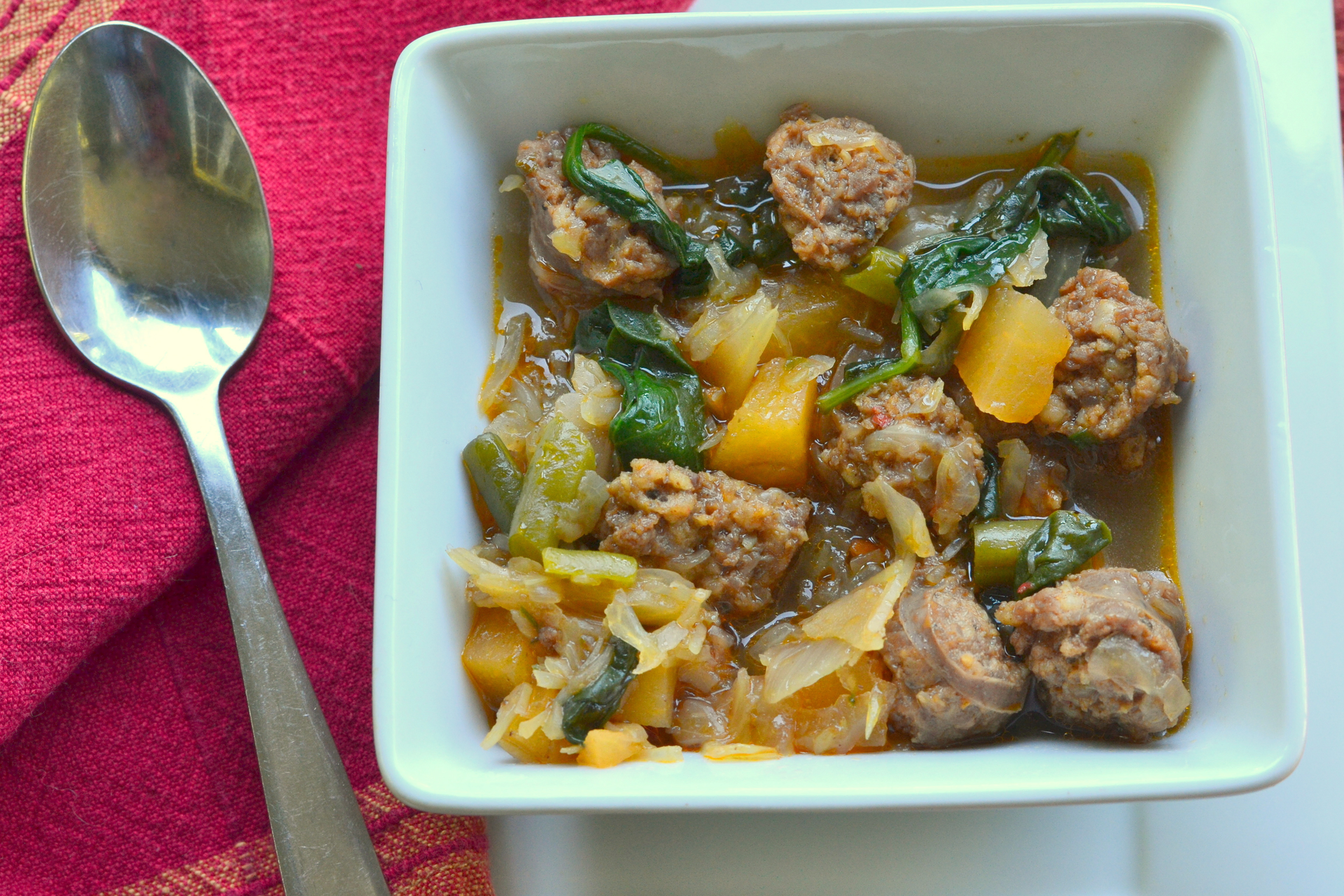 Traditional Andorran Escudella de Pages with Meatballs and Cabbage