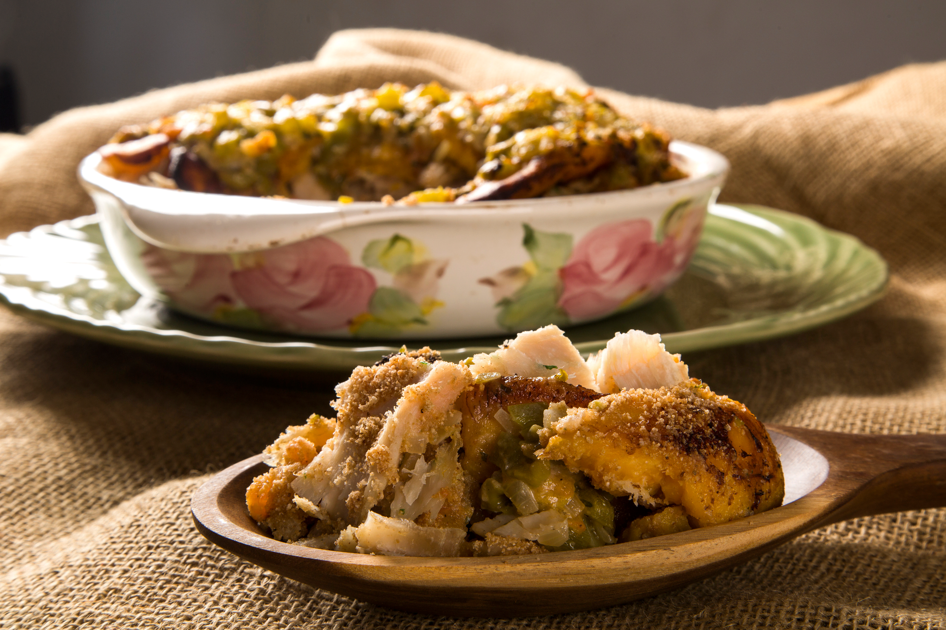 Traditional Ethiopian Injera with Doro Wat and Misir Wot