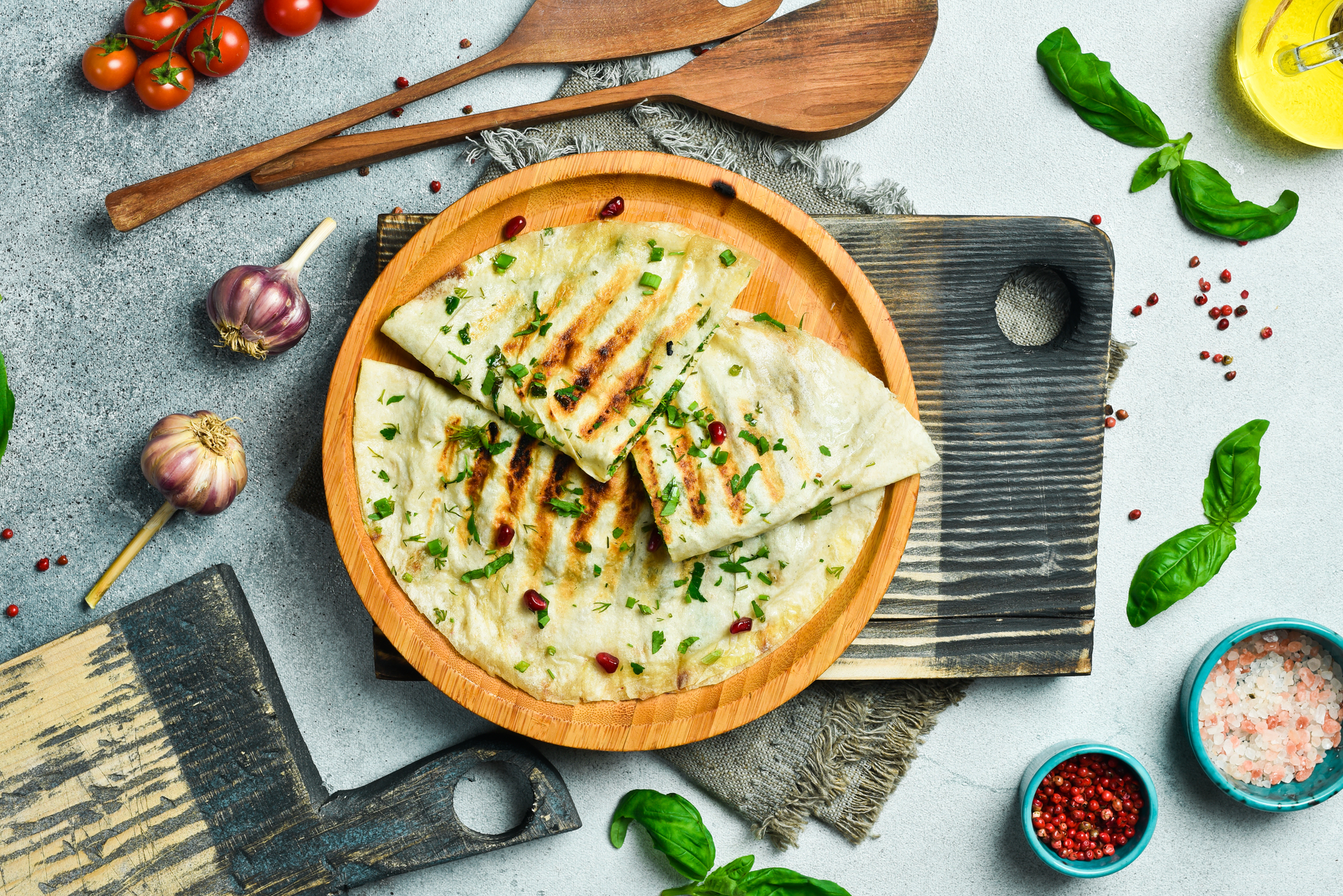 Turkish Gözleme with Spinach and Feta