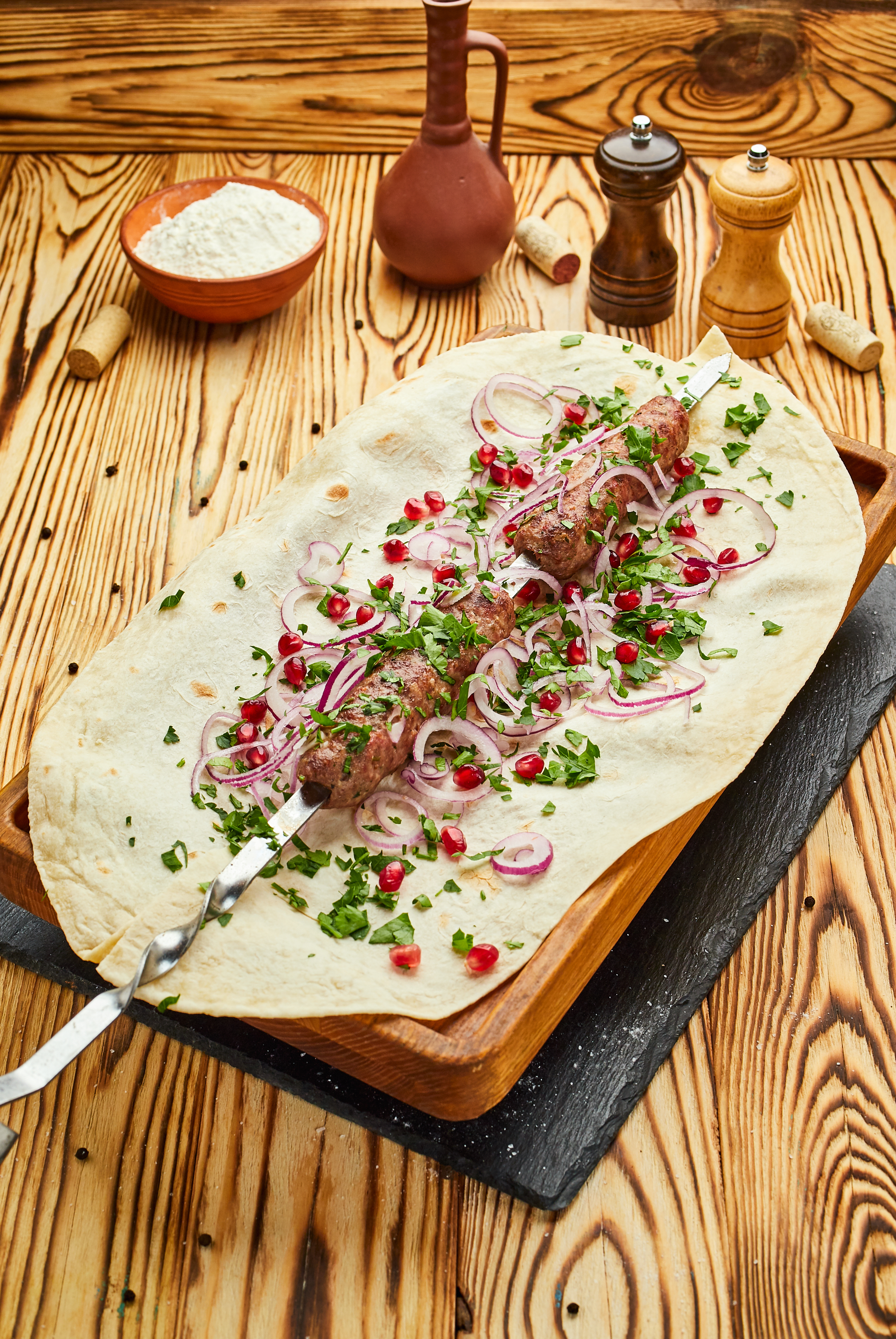 Turkish Kebab Wraps with Sumac Onions and Yogurt Sauce