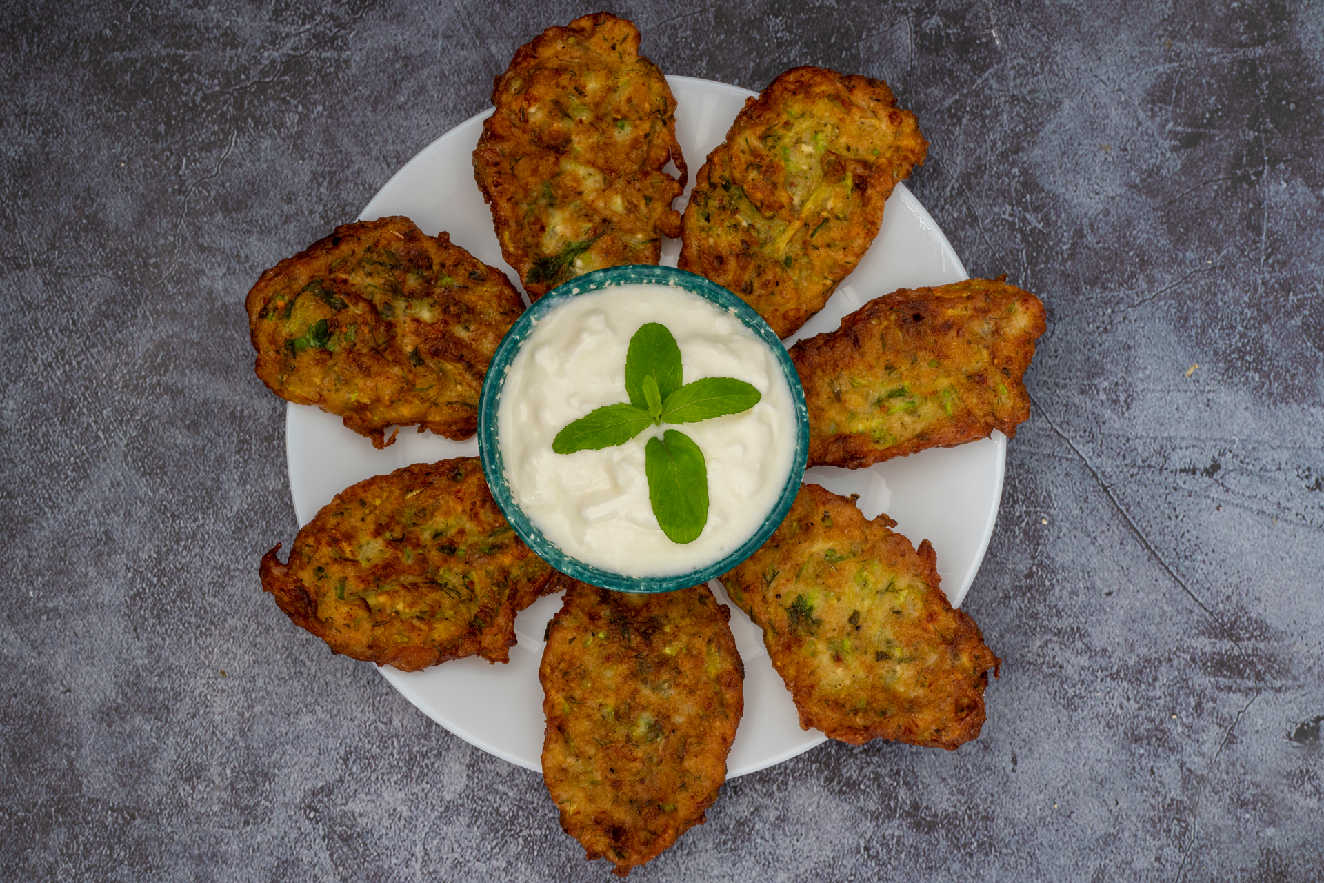 Turkish Pumpkin Köfte with Yogurt Mint Sauce