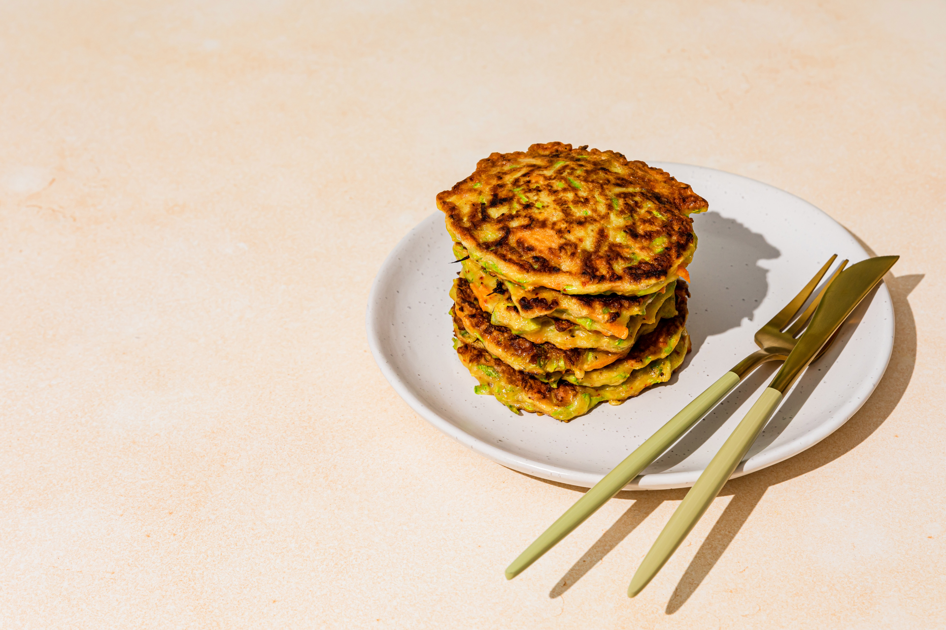 Umami-Crusted Korean Kimchi Pancakes with Sesame Leaf