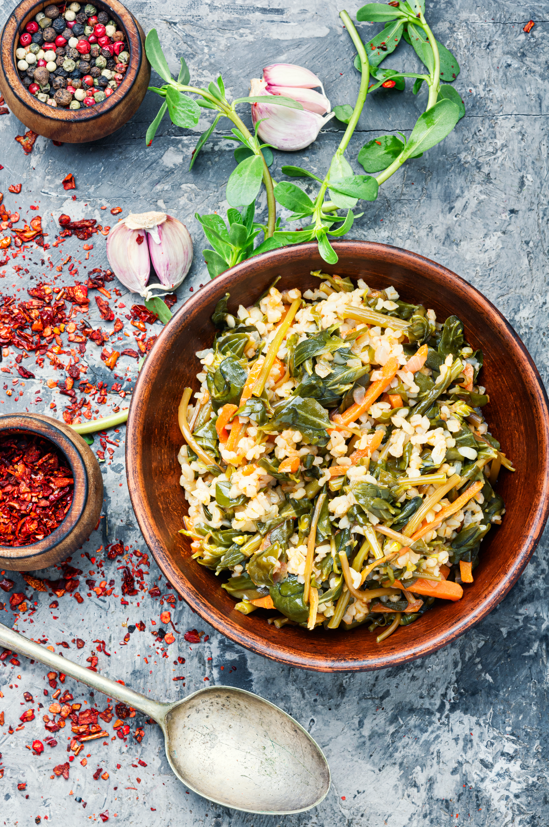 Uzbek Mastava with Rice and Fresh Herbs