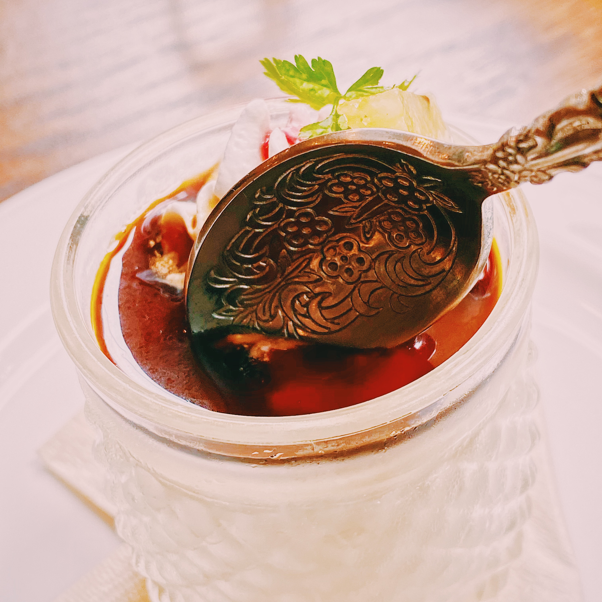 Velvety Iraqi Kahi with Cardamom Syrup