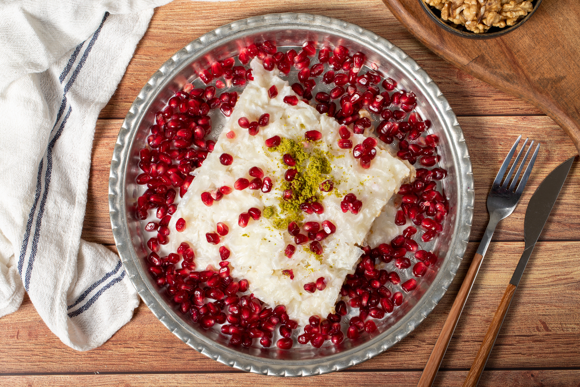 Velvety Turkish Rice Pudding with Pomegranate Syrup