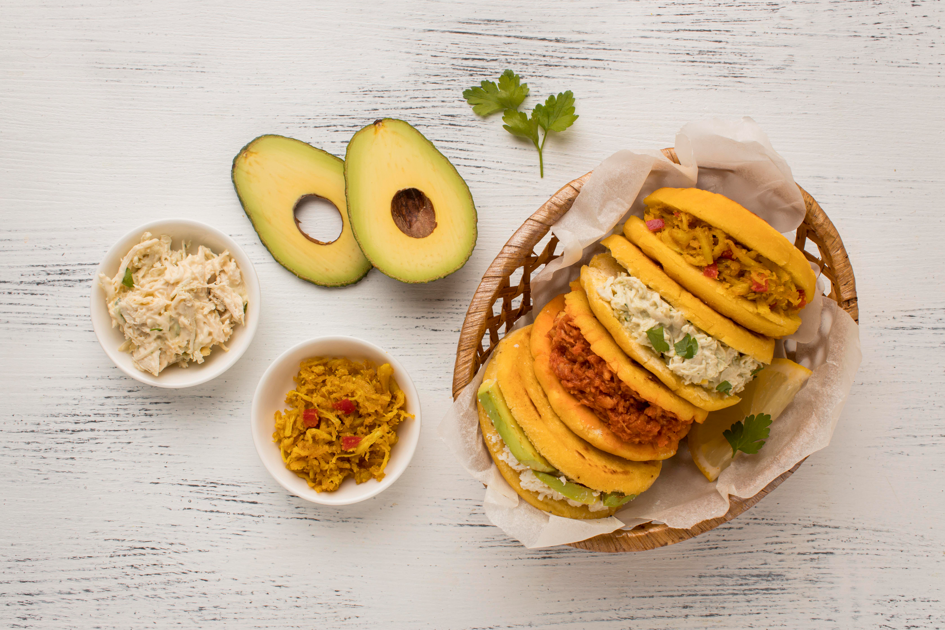 Venezuelan Arepa Reina Pepiada with Avocado Chicken Filling