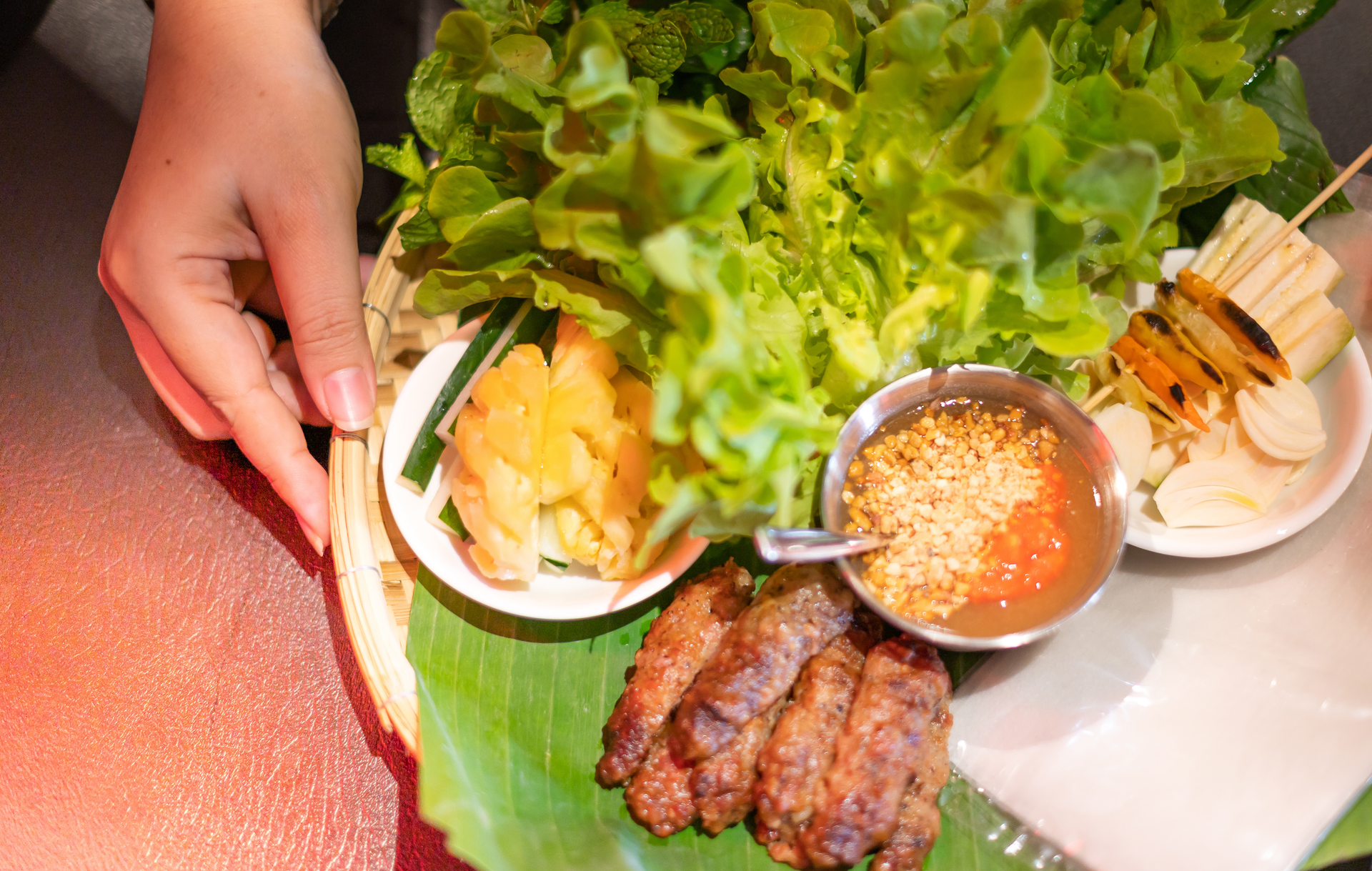 Vietnamese Bun Cha with Grilled Pork and Nuoc Cham
