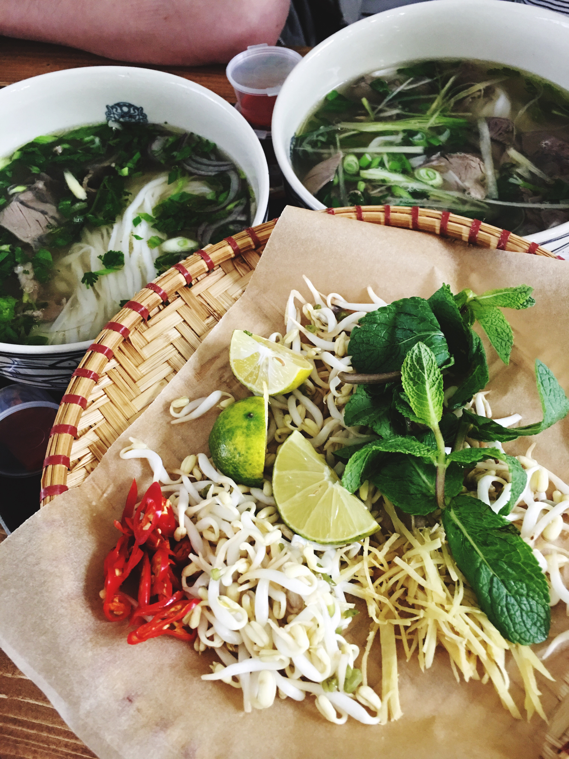 Vietnamese Pho Ga with Vietnamese Coriander and Lime