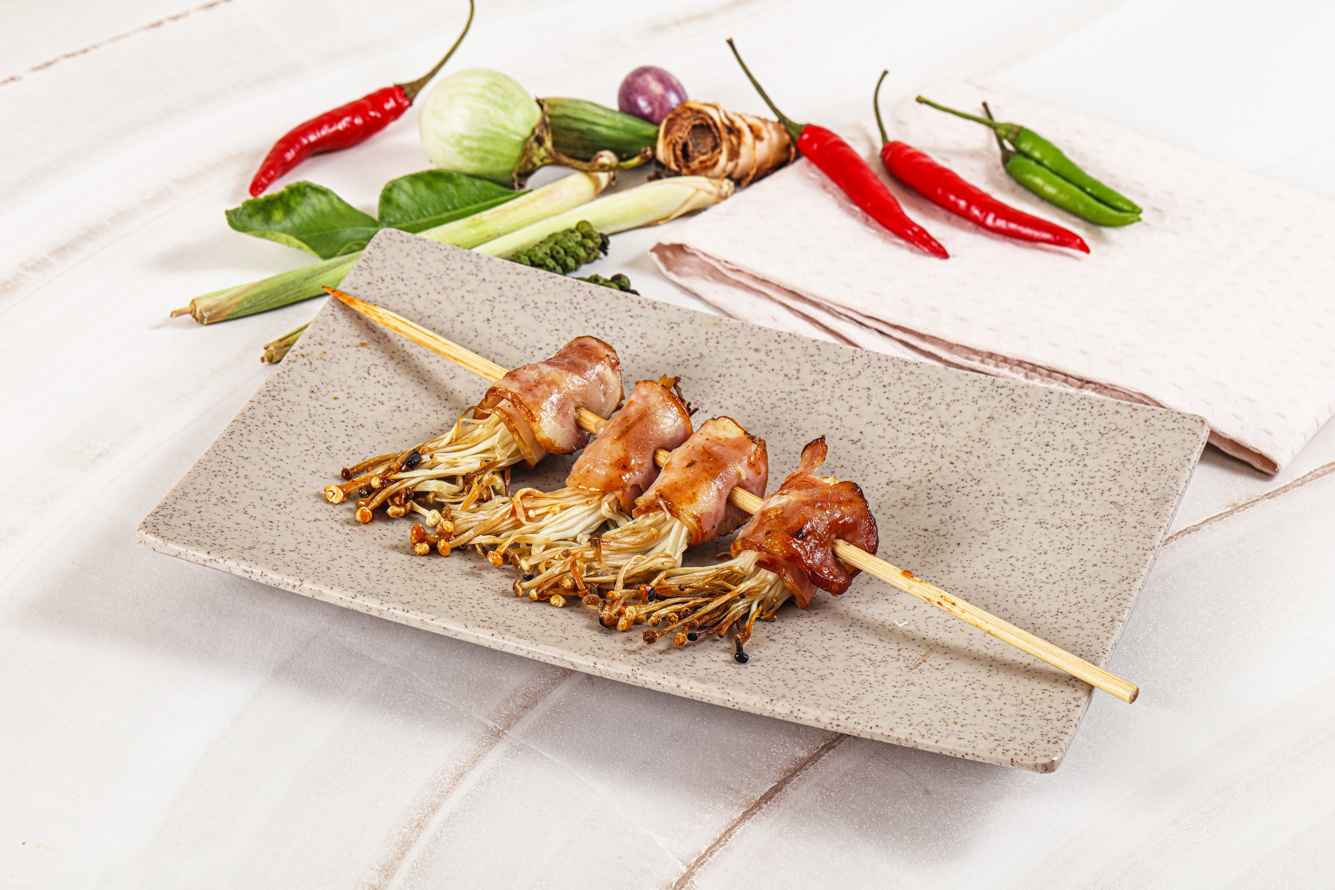 Vietnamese Sugarcane Shrimp Skewers with Sweet Chili Sauce