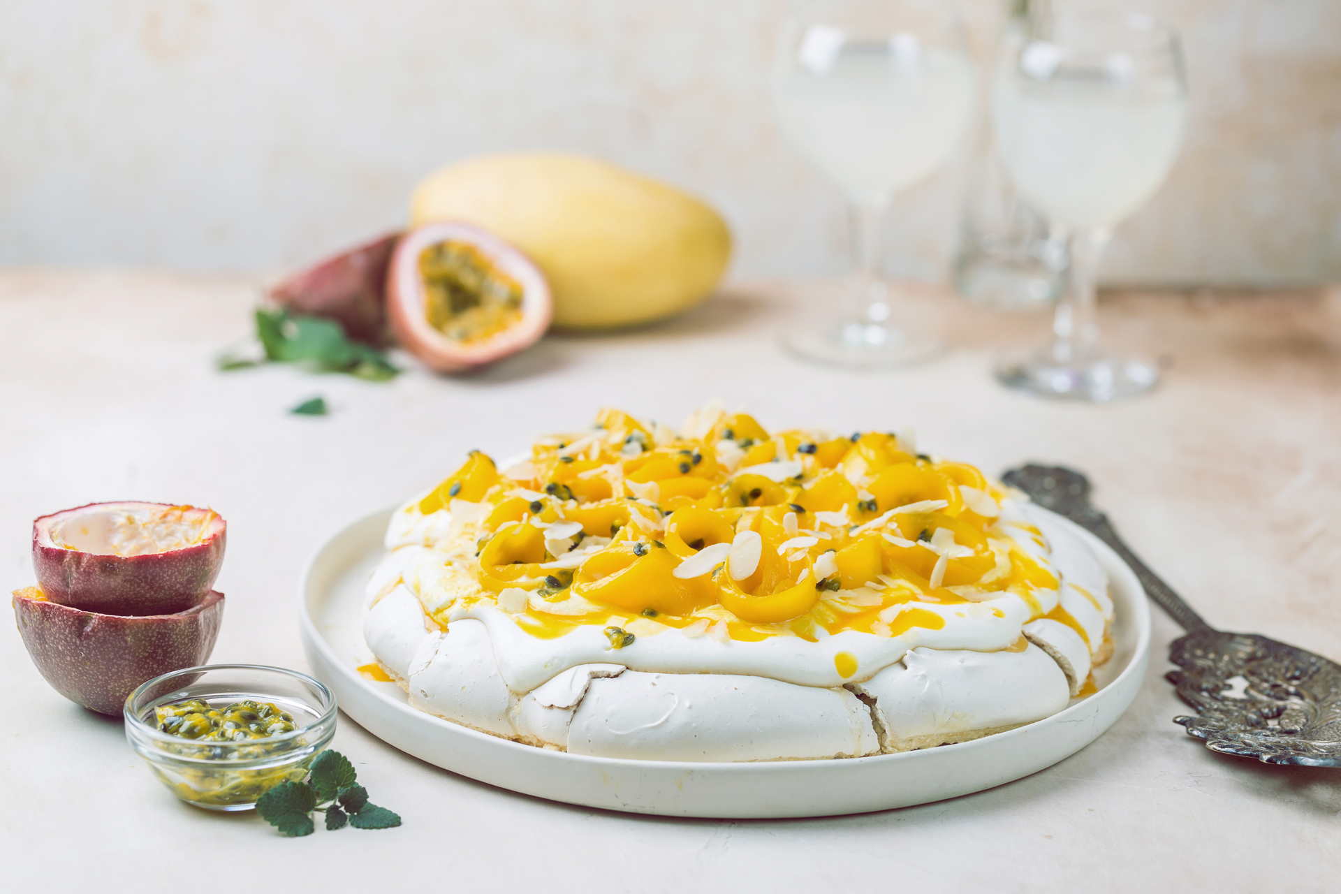 Zesty Australian Pavlova with Passionfruit and Kiwi