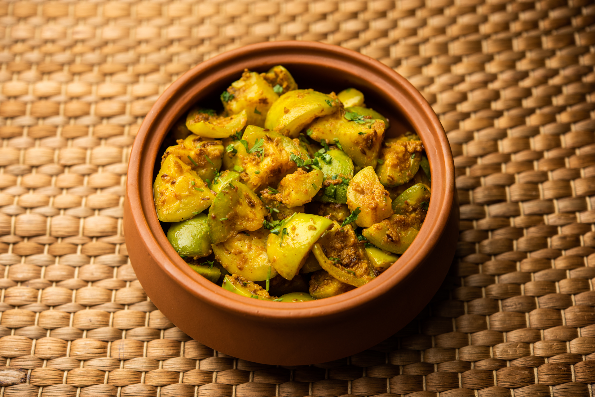 Zesty Bangladeshi Aloo Dum with Mustard Seeds