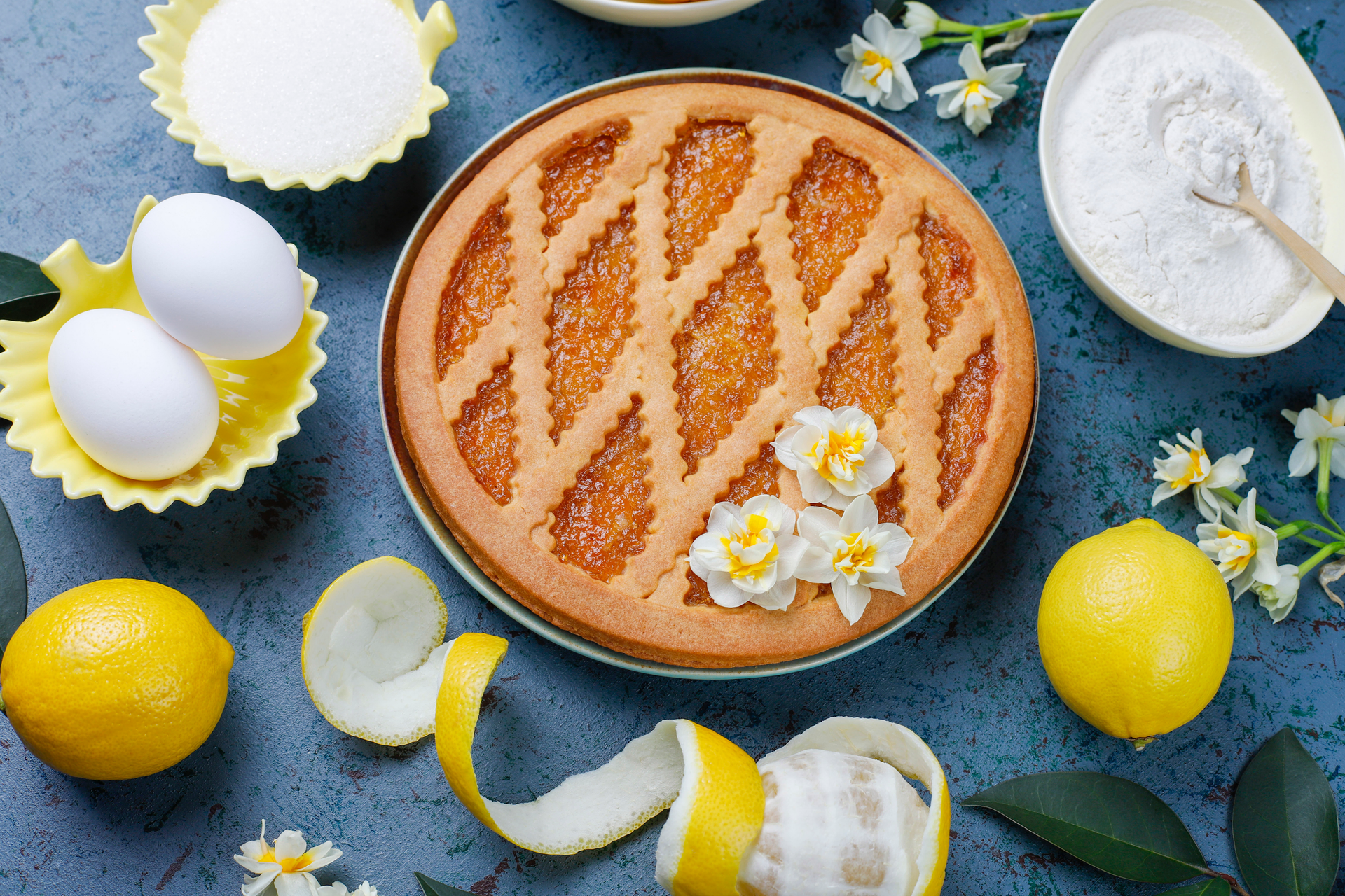 Zesty Greek Lemon Buttermilk Pie with Almond Biscuit Crust
