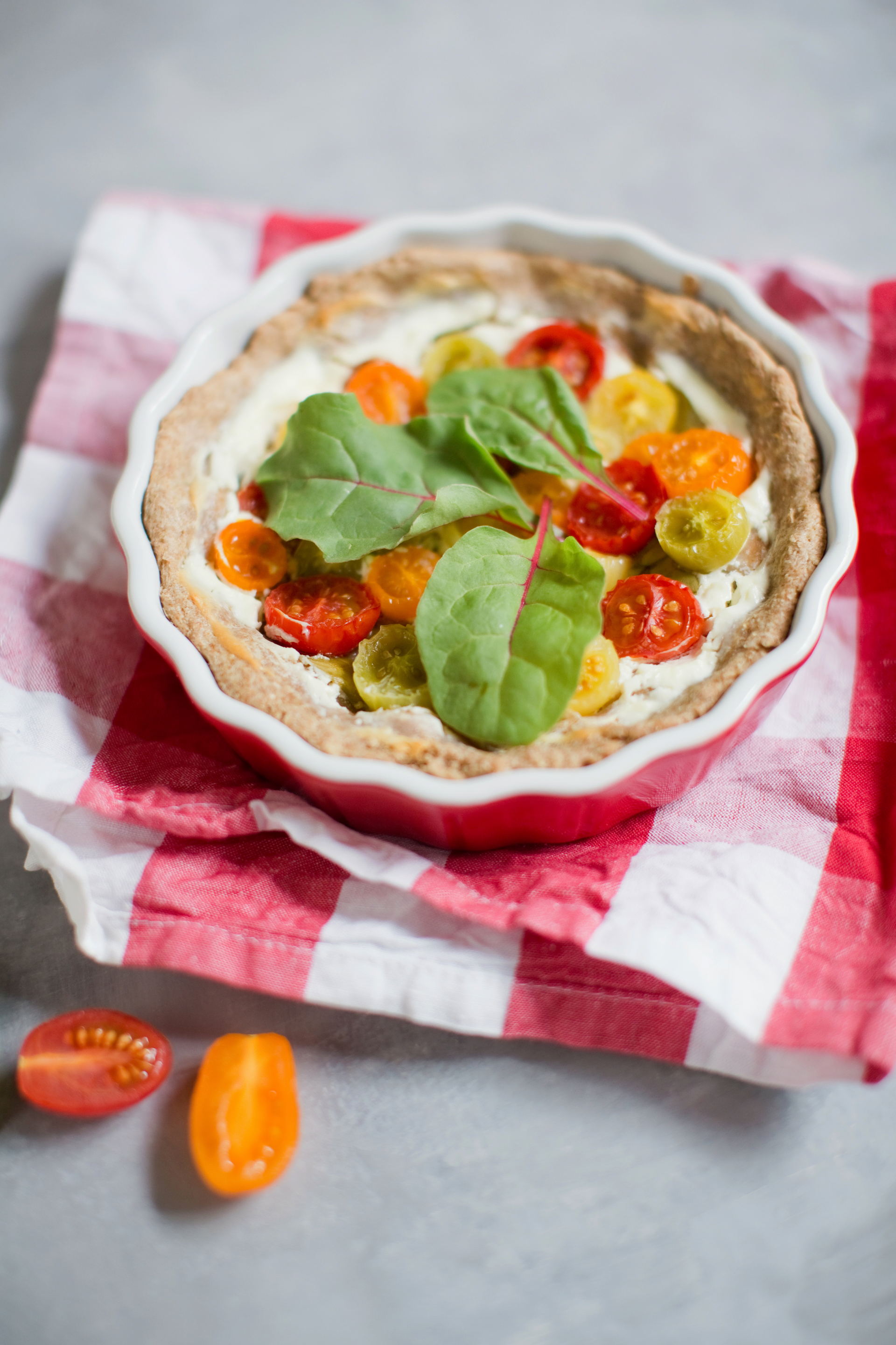 Zesty Italian Burrata and Heirloom Tomato Tart with Basil Pesto