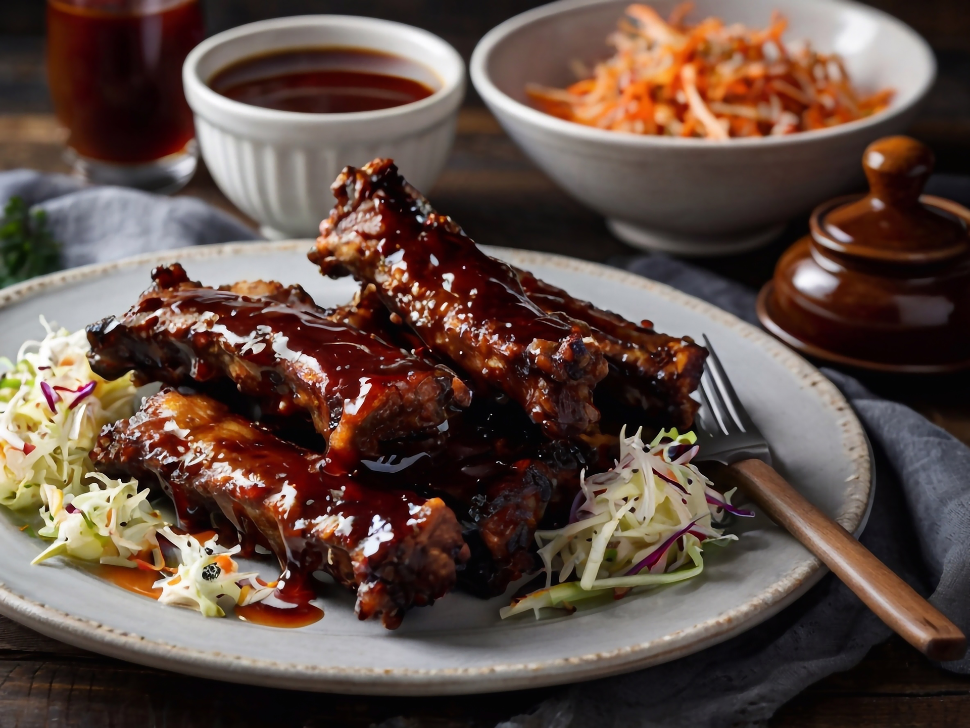 Zesty Korean Gochujang Ribs with Sesame Slaw