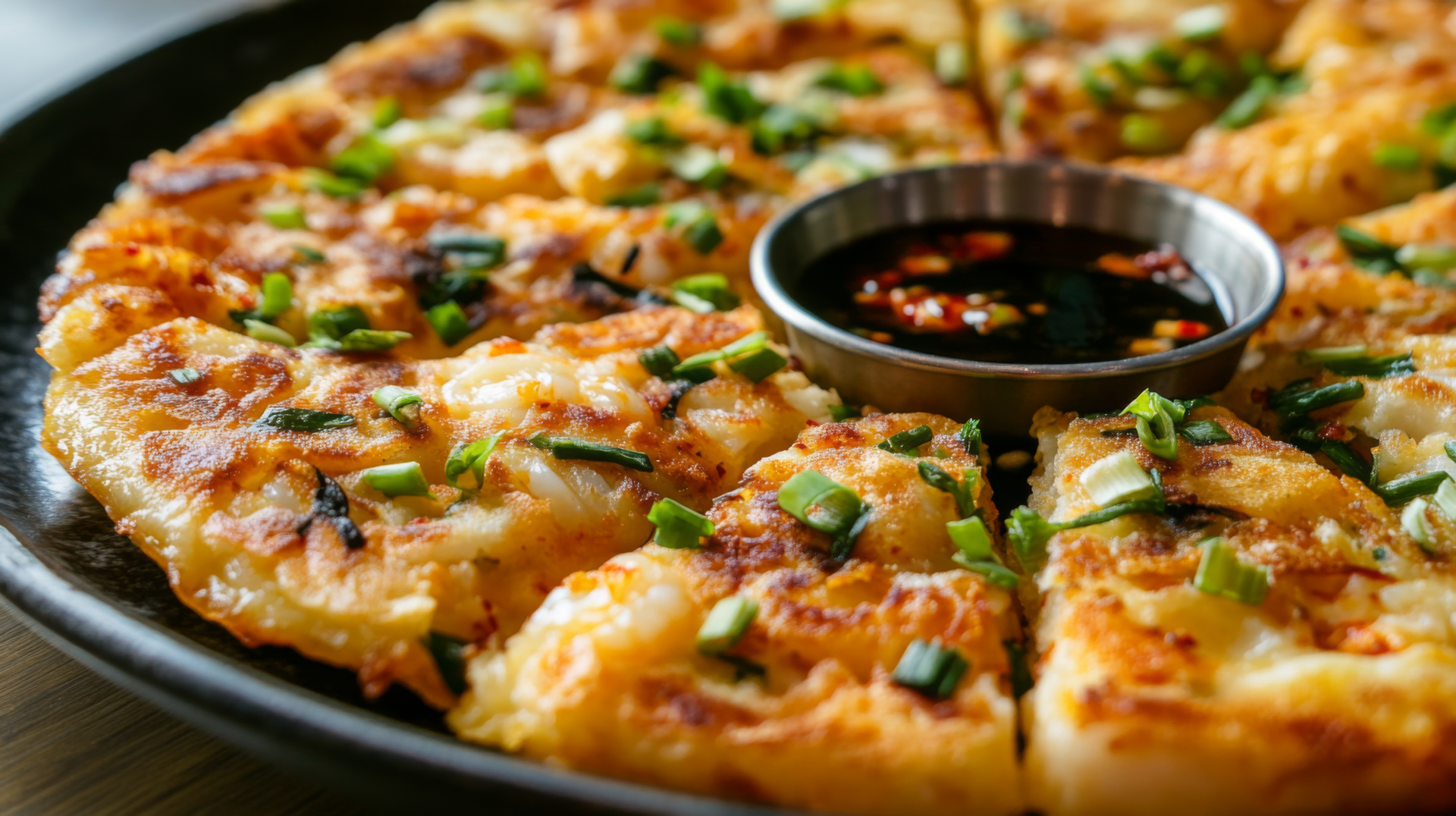 Zesty Korean Kimchi Cheese Pizza with Scallions