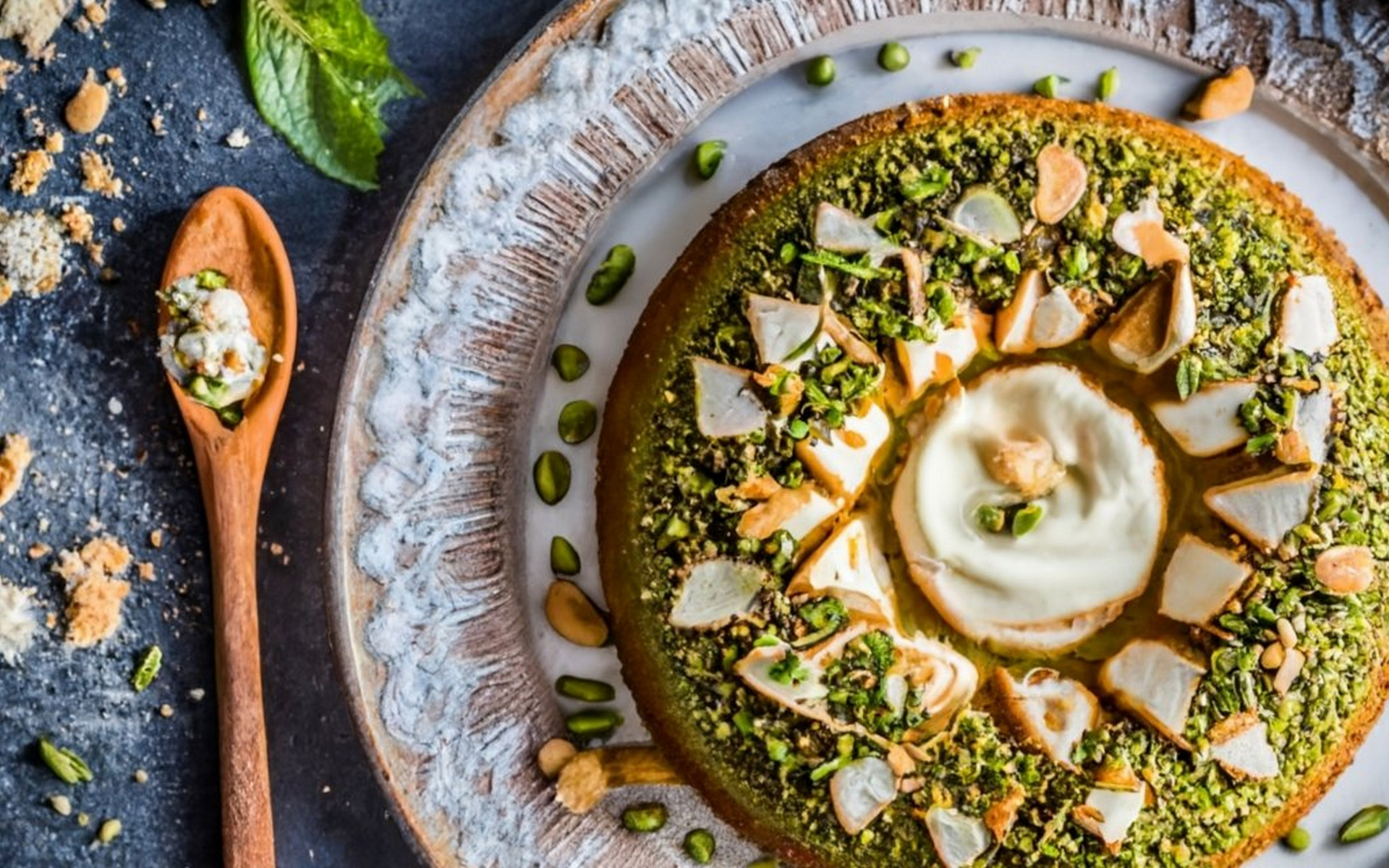 Zesty Lebanese Pine Nut Pesto Bowties with Minted Yogurt