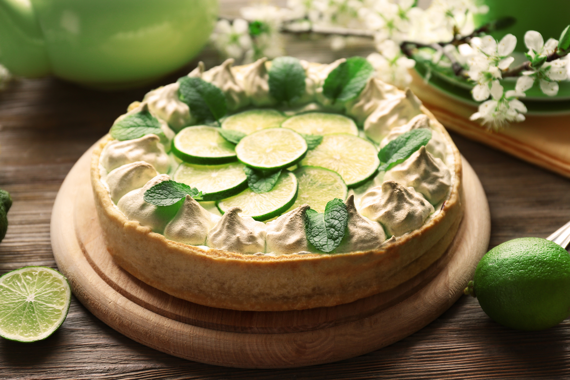 Zesty Mexican Lime and Avocado Tart with Tequila Whipped Cream