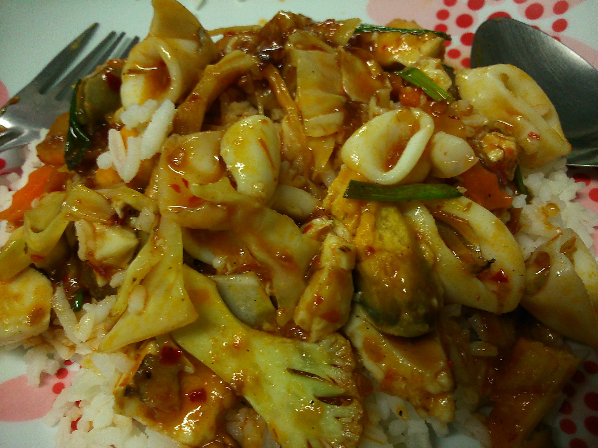 Zesty Singaporean Chili Sambal Squid with Pineapple Boat