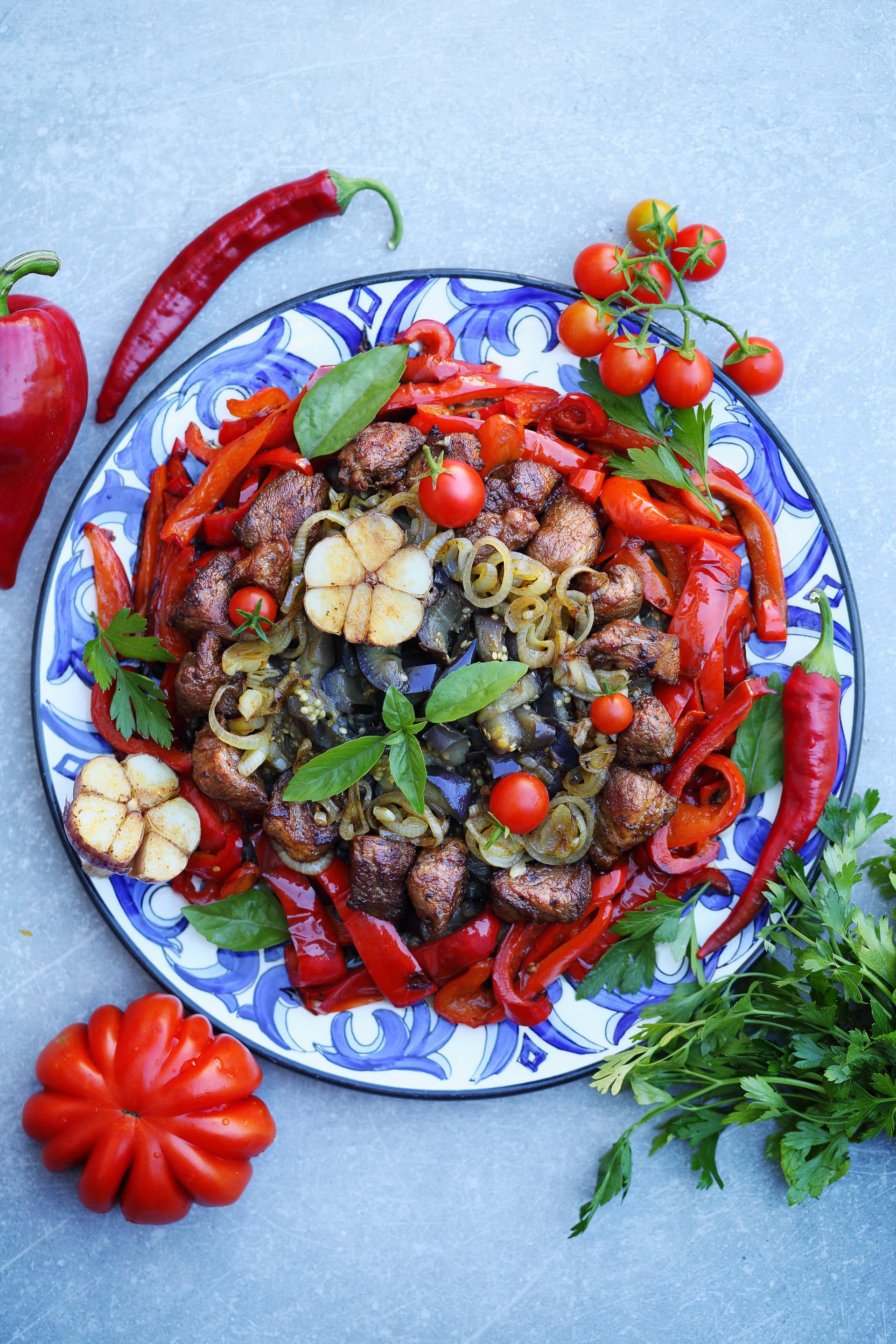 Zesty Tunisian Grilled Pepper Salad